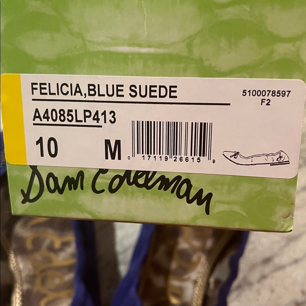 Sam Edelman Royal Blue Felicia Suede Ballet Flats - Picture 4 of 5